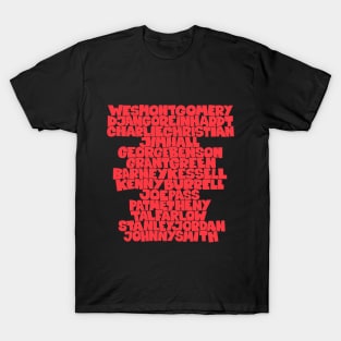 Jazz Legends in Type: The Jazz Gutarists T-Shirt